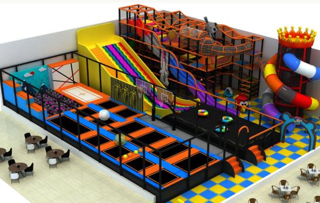 Libya 1600 SQM indoor playground trampoline combination