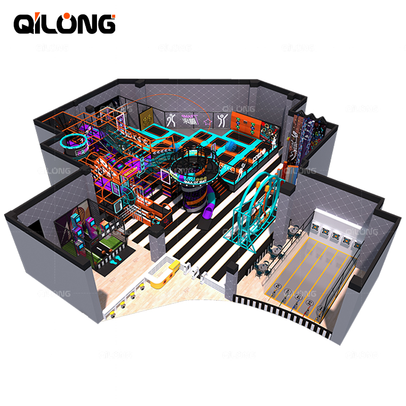 2023 New style Large Trampoline Park With Big Slides For Sale