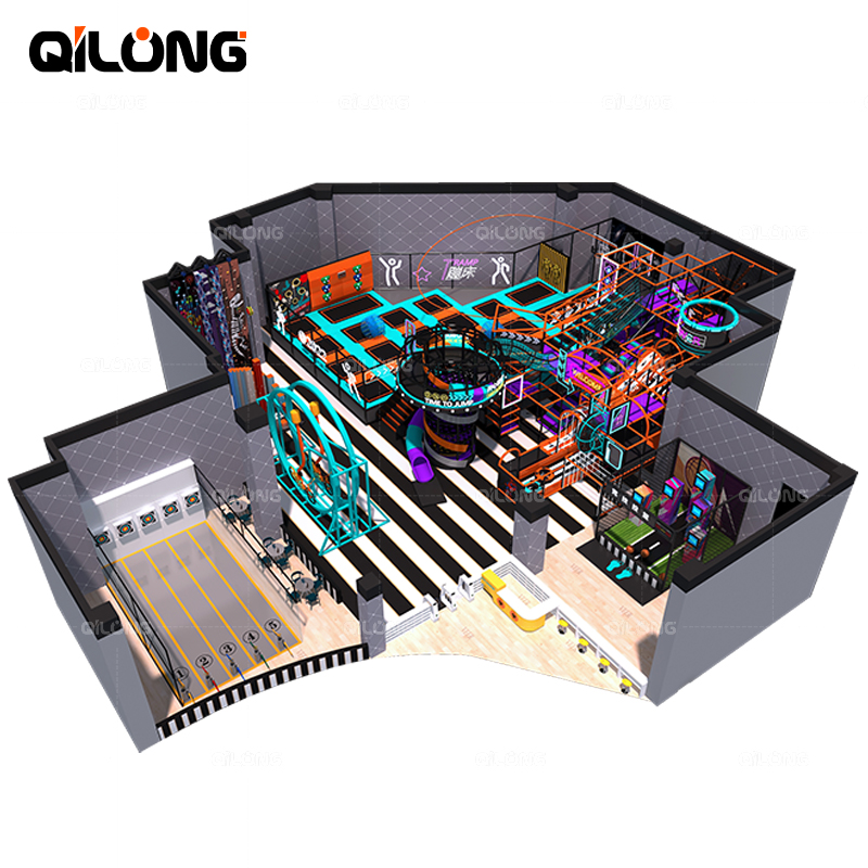 2023 New style Large Trampoline Park With Big Slides For Sale