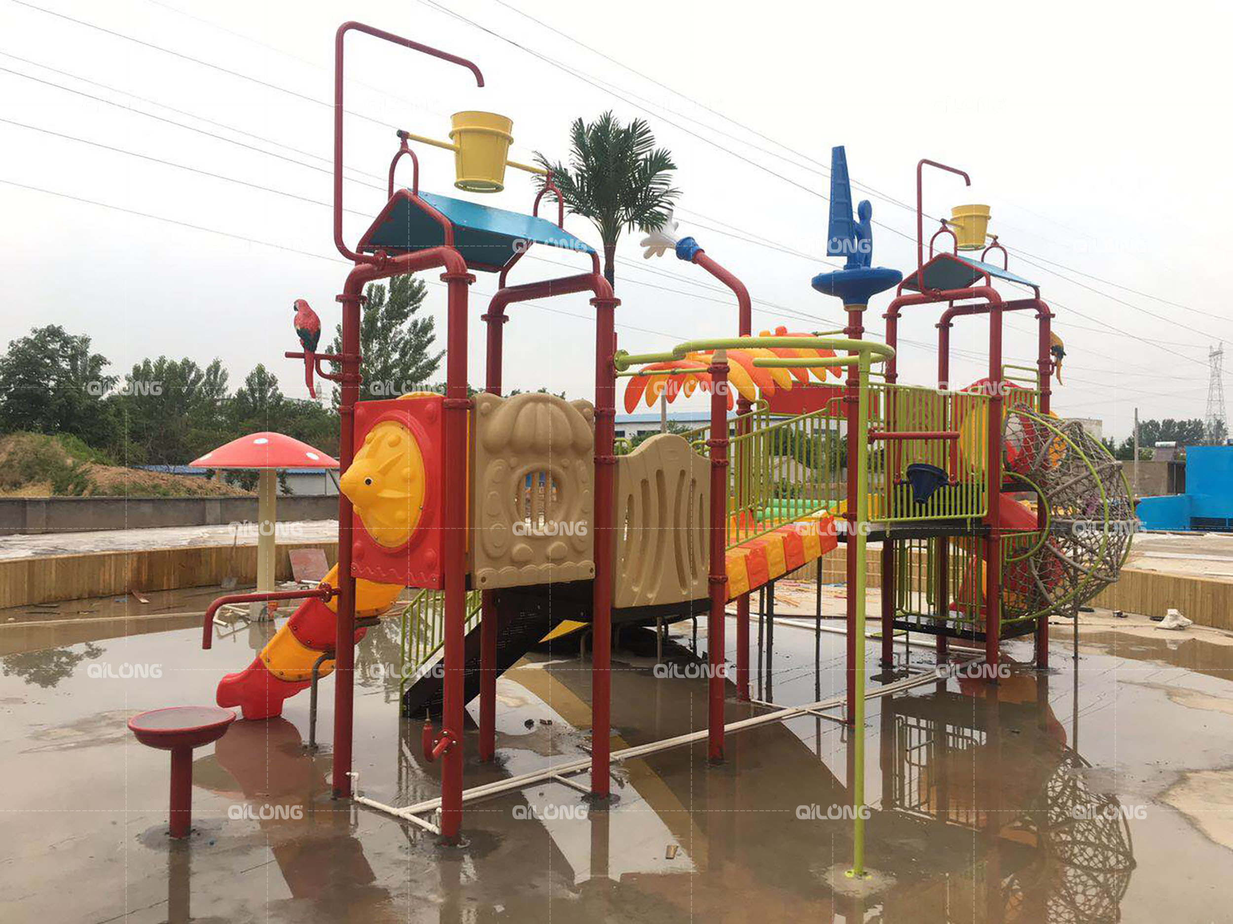 Outdoor playground-water slide
