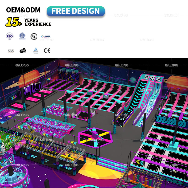 3600 Sqm Large Maze Indoor Commercial Trampoline Park Indoor Playground Equipment with Slides Jumping Play Area