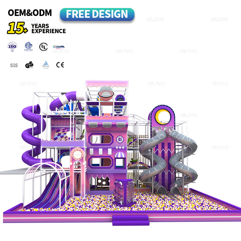 Amusement Park Facilities Commercial Interactive Kids Indoor Playground Equipment with Slide for Children