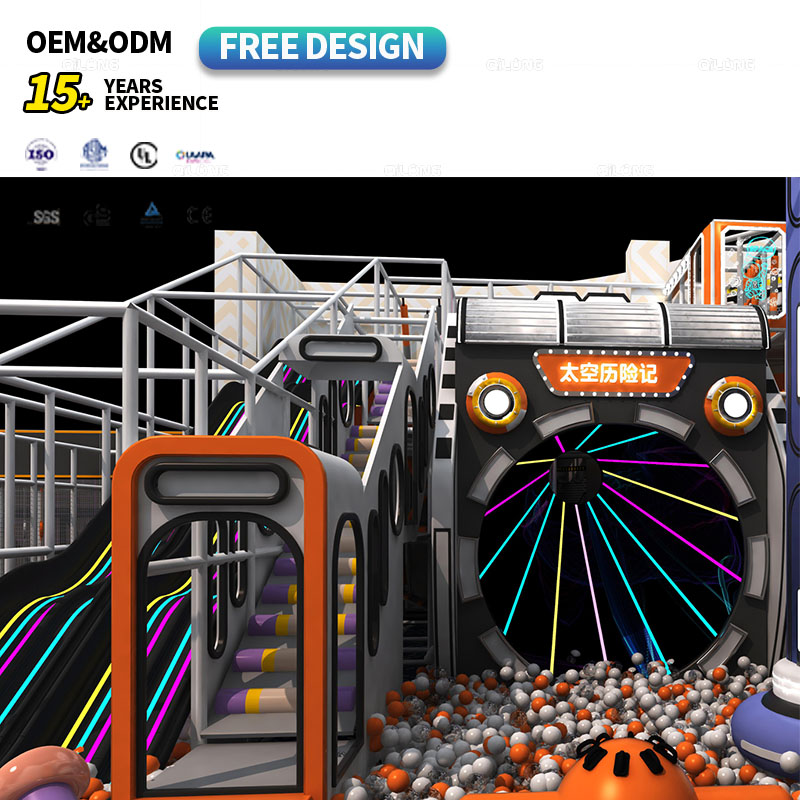Free Design Kids Space Theme Indoor Playground with Big Slides Indoor Park Indoor Children Soft Play Equipment for Sale