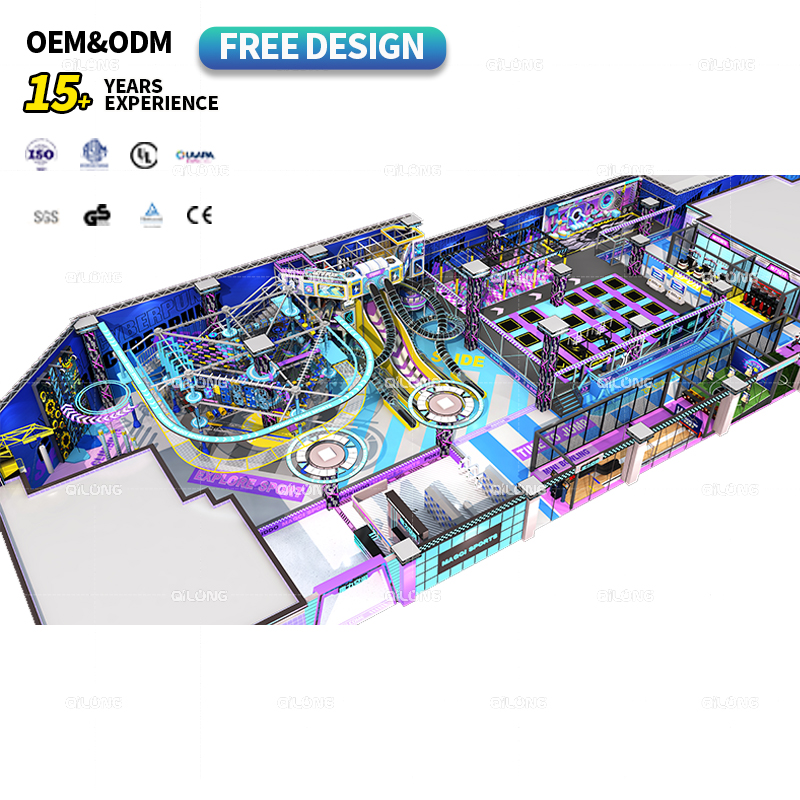 Indoor Playground Equipment Trampoline Park Suppliers Trampoline Soft Play Equipment Large Commercial Adventure Play Park