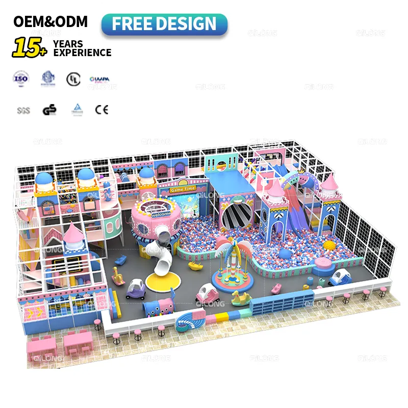 Customized Play Area Amusement Park Facilities Commercial Interactive Kids Indoor Playground Equipment with Slide for Children
