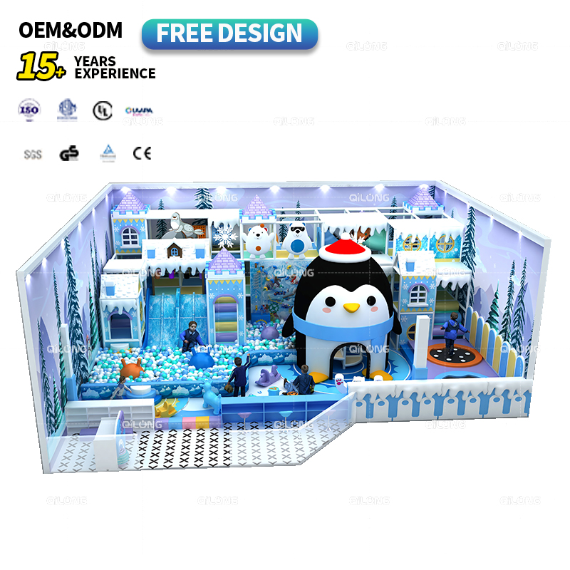 Ice Snow Theme Customized Kids Indoor Playground Equipment Maze Playland Entertainment Amusement Center Sets for Commercial Use