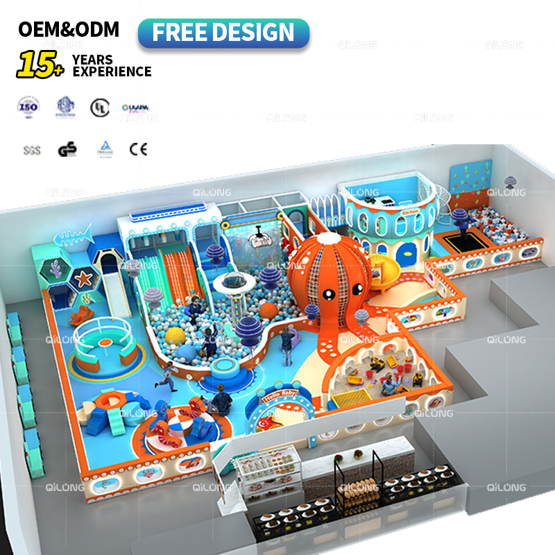Ocean Theme Park Soft Play Indoor Amusement Parks Indoor Soft Playground Ball Pool Slides for Children