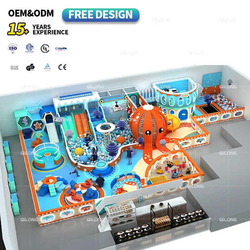 Ocean Theme Park Soft Play Indoor Amusement Parks Indoor Soft Playground Ball Pool Slides for Children