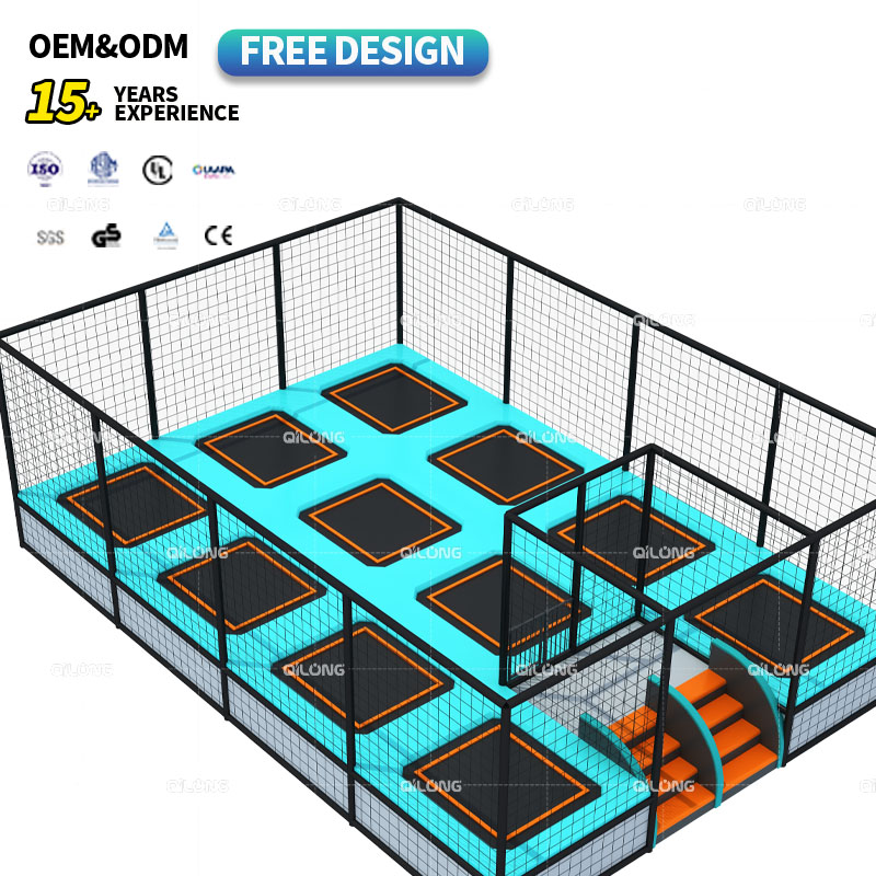 Indoor Commercial Adventure Park Free Jumping Zone Indoor Play Trampoline Park
