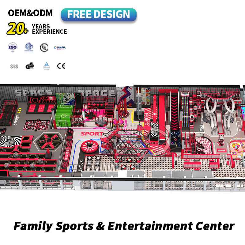 Sports Park Family-friendly Adventure Center Trampoline Game Climbing Wall Rope Course Indoor Entertainment Playground Equipment